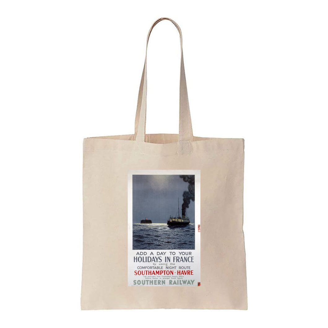 Holiday in France - Southampton to Havre Southern Railway - Canvas Tote Bag