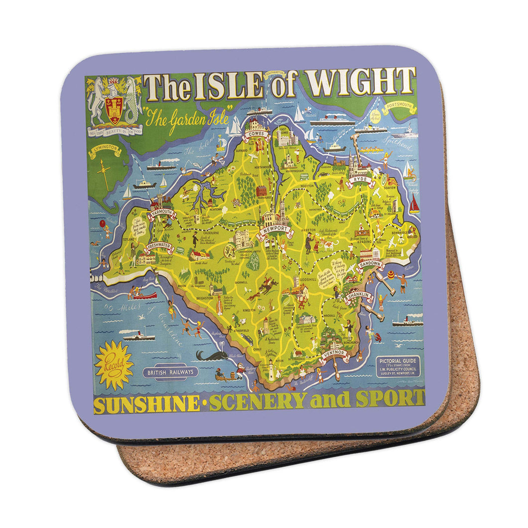 Isle of Wight - The garden Isle island Map Coaster