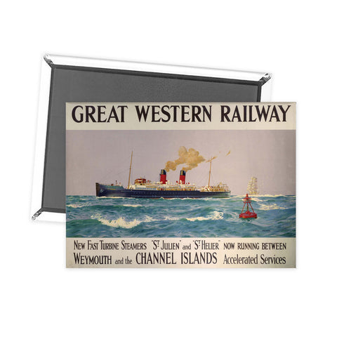 Great Western railway - Steamers weymouth and channel islands poster Fridge Magnet