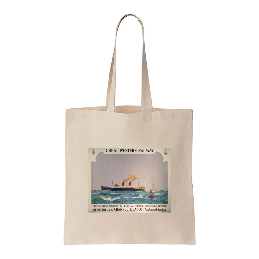 St Julien and St Helier running between Weymouth to Channel Islands - Canvas Tote Bag