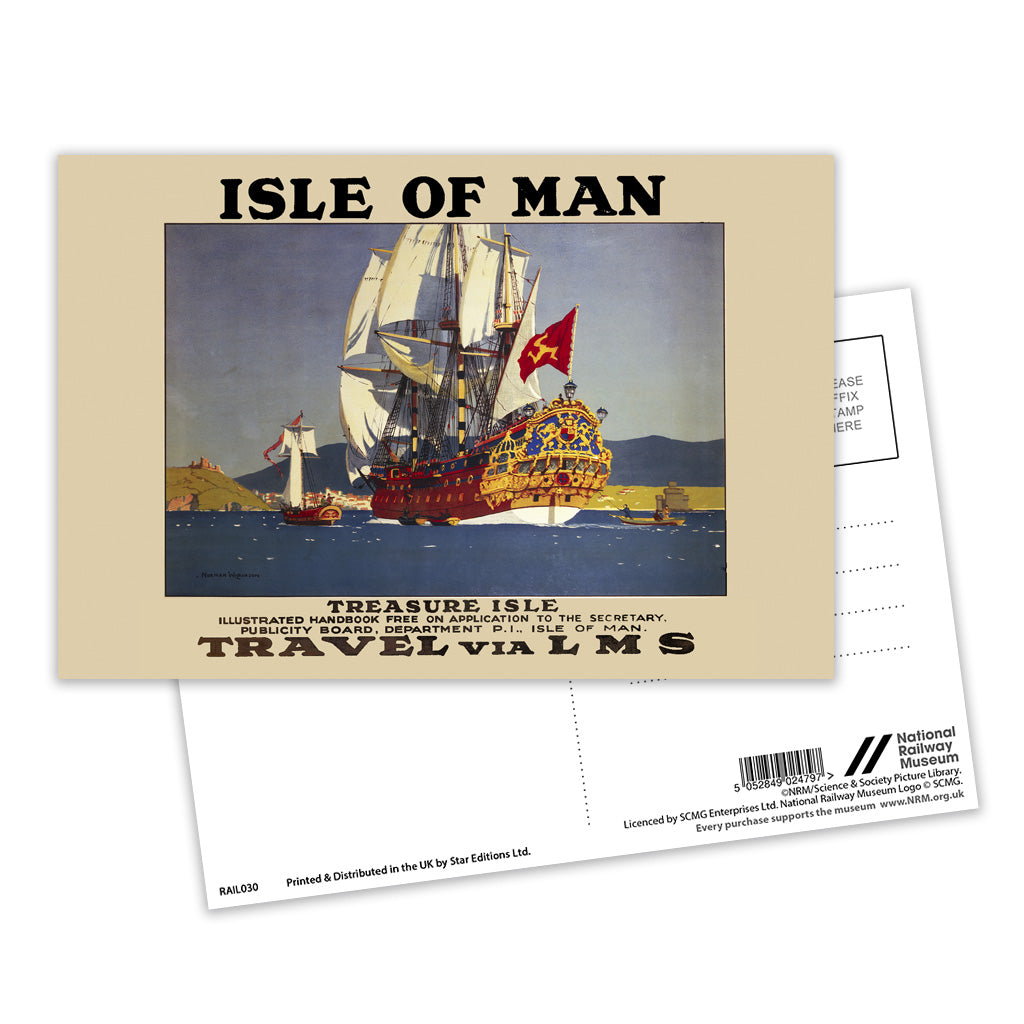 Isle Of Man - Treasure isle Postcard Pack of 8