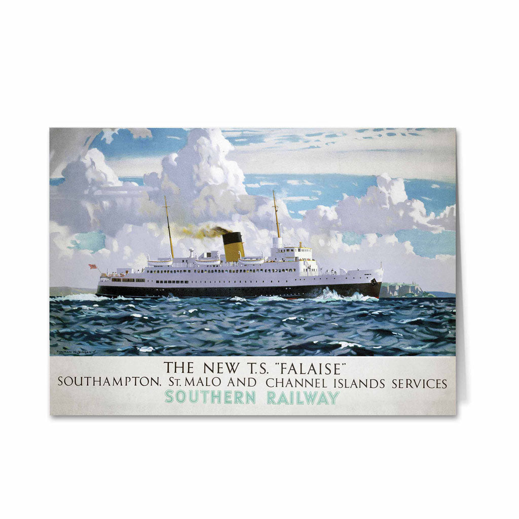 T.S. Falaise - Southampton, St. Mala and Channel Islands Greeting Card