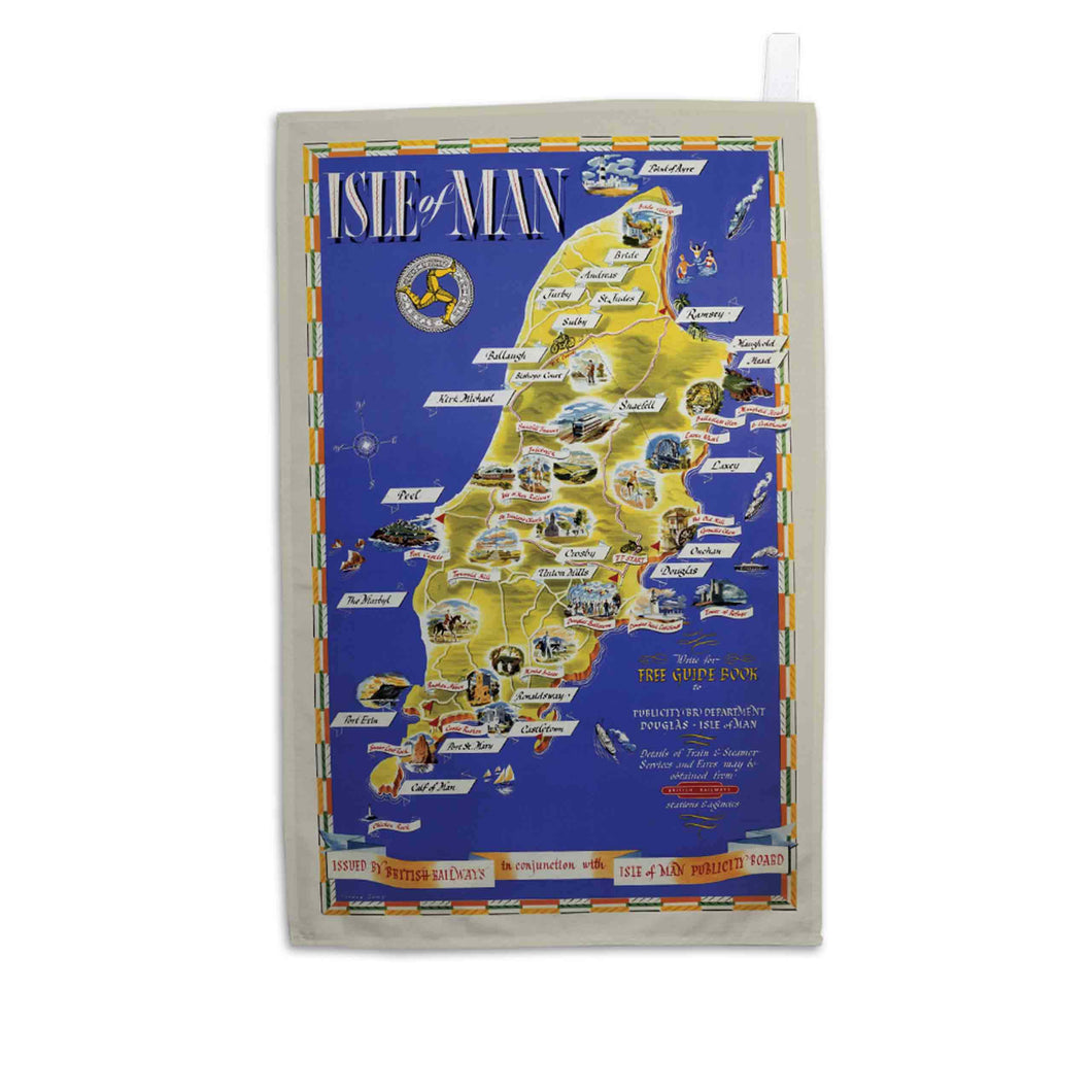 Isle of Man Map - Tea Towel