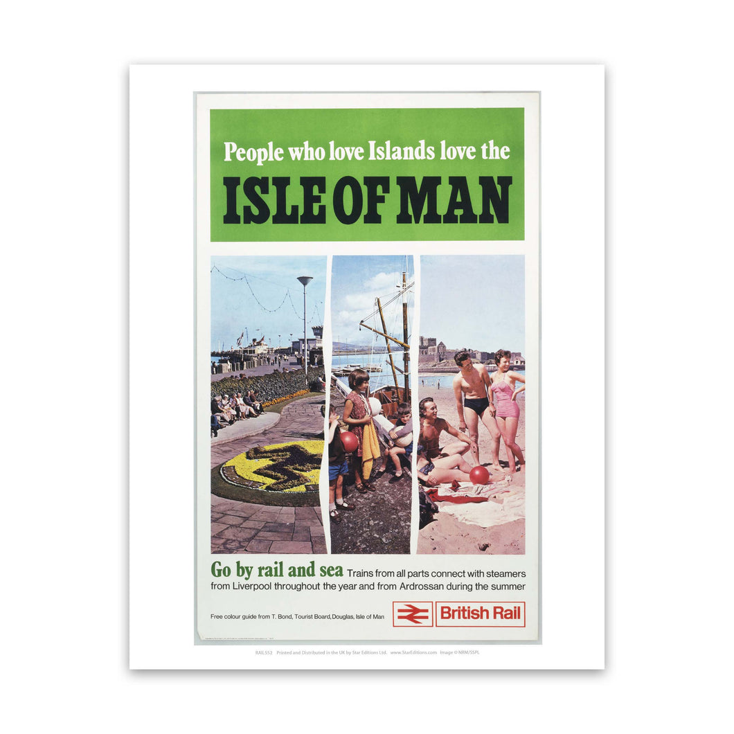 Isle Of Man, Go by Rail and Sea Art Print