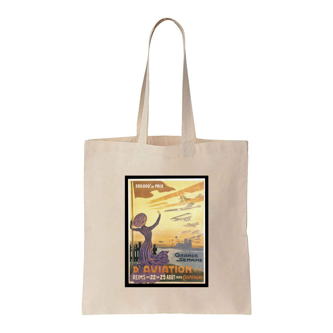 Grande Semaine D'Aviation de la Reims - Canvas Tote Bag