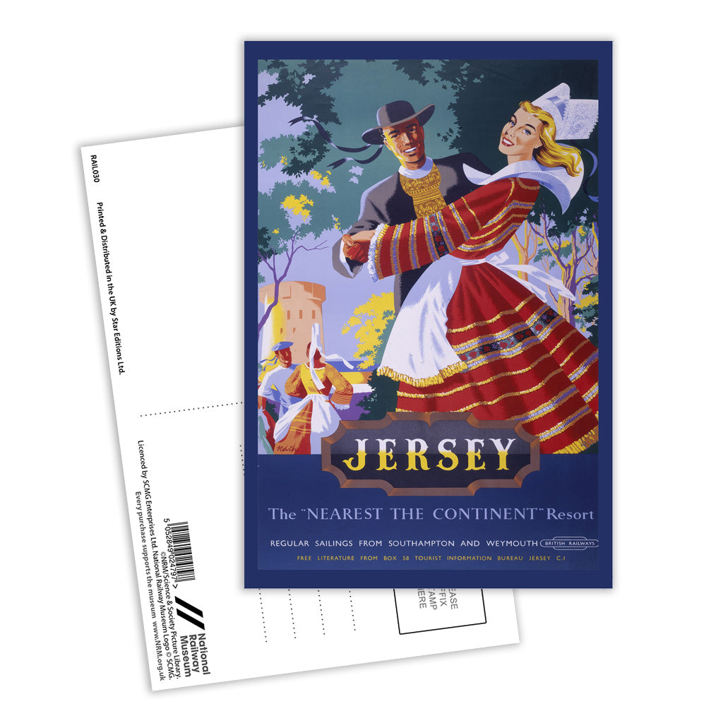 Jersey - Nearest Continent Resort Postcard Pack of 8