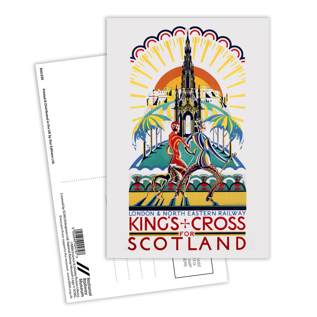Kings Cross for scotland - London and North Eastern Railway Poster Postcard Pack of 8