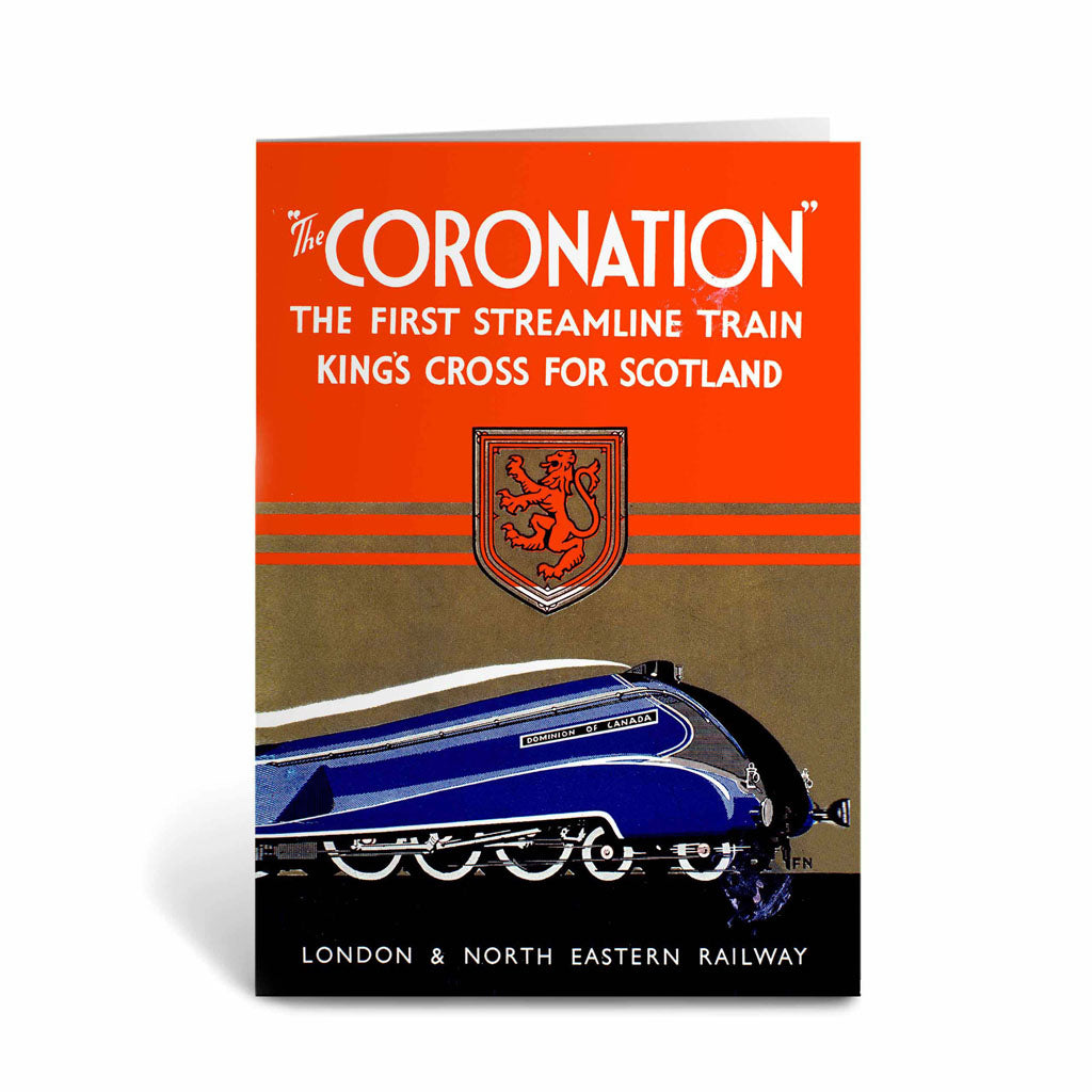 The Coronation Streamline Train - Kings cross for scotland Greeting Card