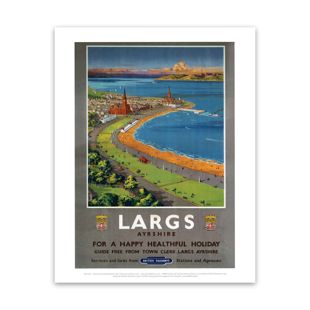 Largs Ayrshire - Happy Healthful Holiday British Railways Art Print