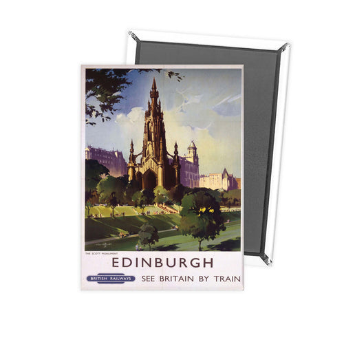 The Scott Monument - Edinburugh by Train British Railways Fridge Magnet