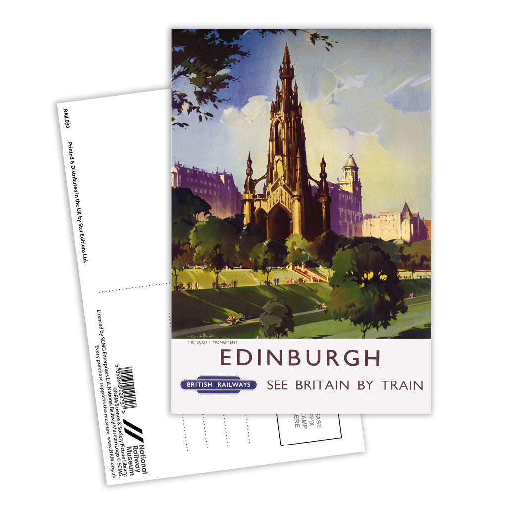 The Scott Monument - Edinburugh British Railways Postcard Pack of 8