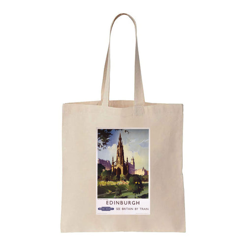 The Scott Monument - Edinburugh British Railways - Canvas Tote Bag