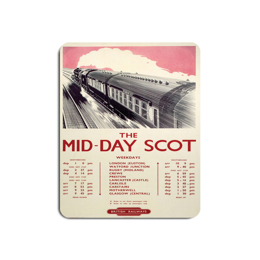 The Mid-Day Scot - British Railways Timetable - Mouse Mat