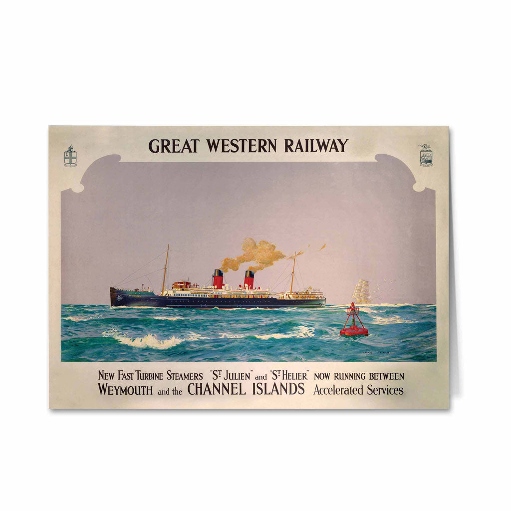St Julien and St Helier fast turbine steamers - Great western railway Greeting Card