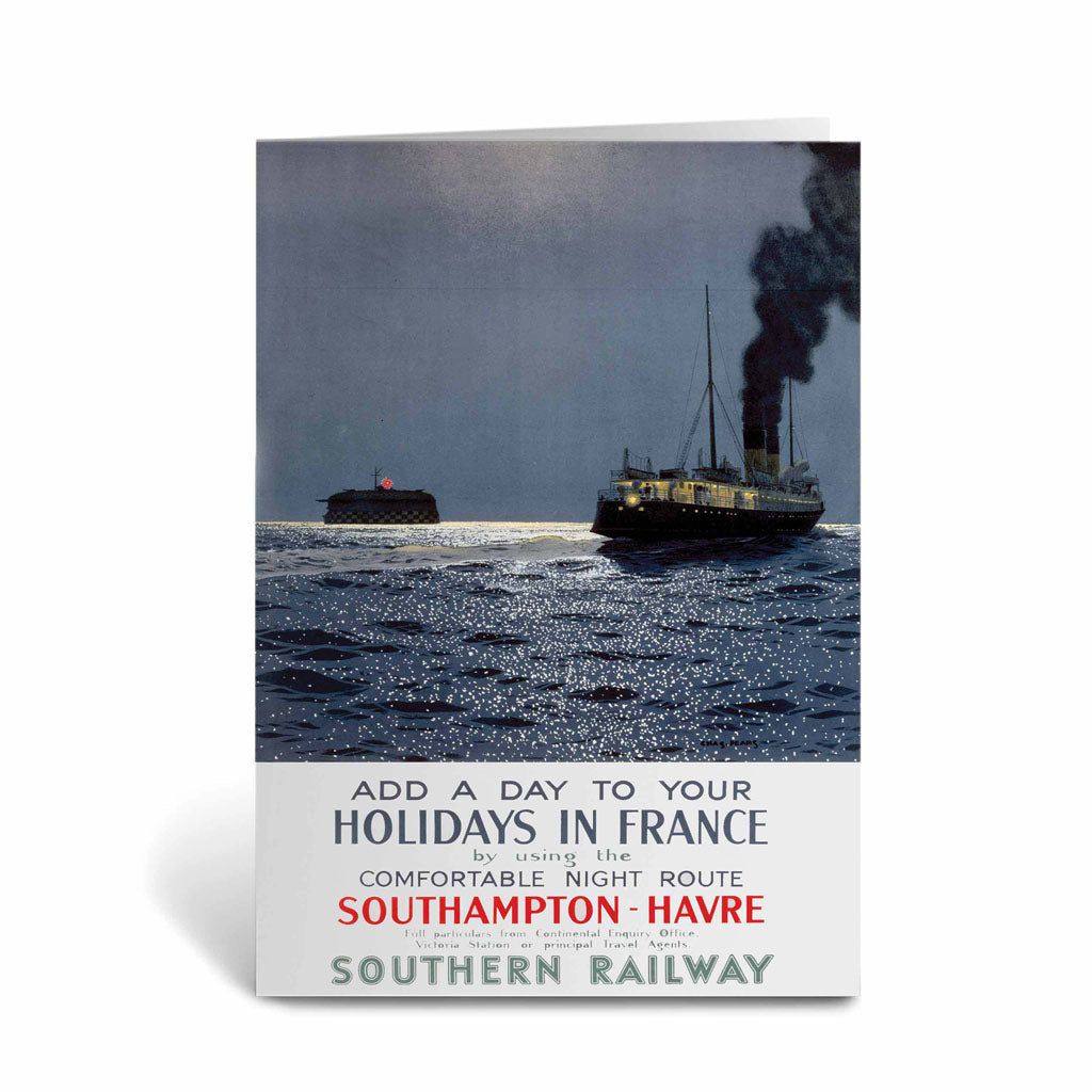 Holidays in France - Southampton to Havre Southern Railway Greeting Card