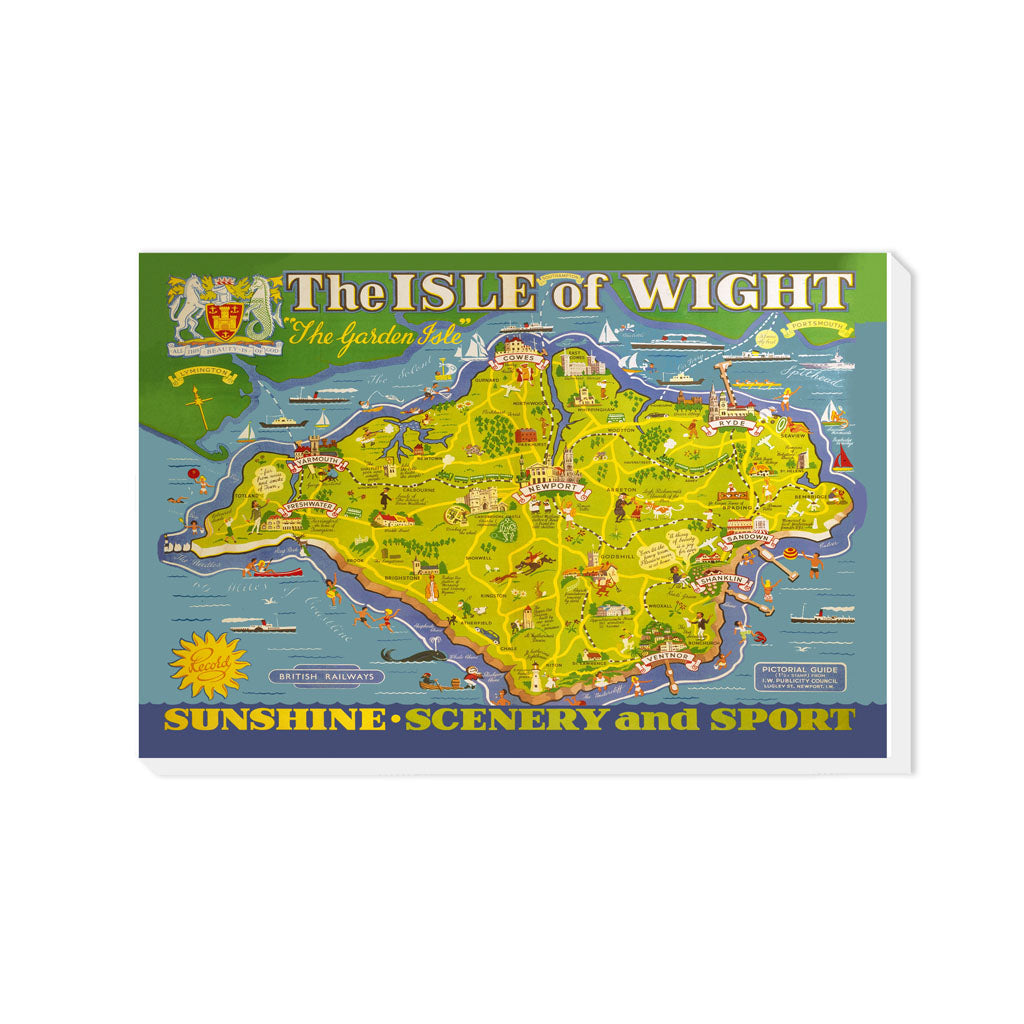 Isle of Wight - The garden Isle island Map - Canvas