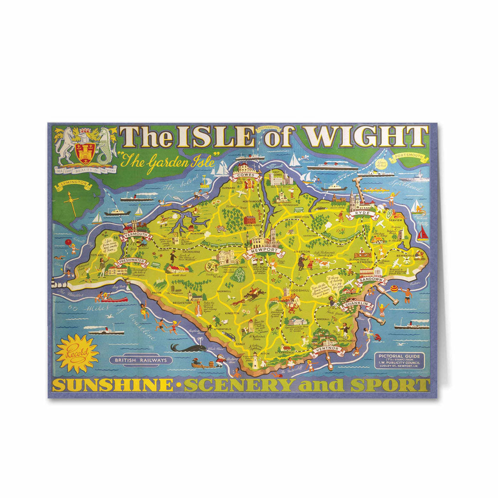 Isle of Wight - The garden Isle island Map Greeting Card