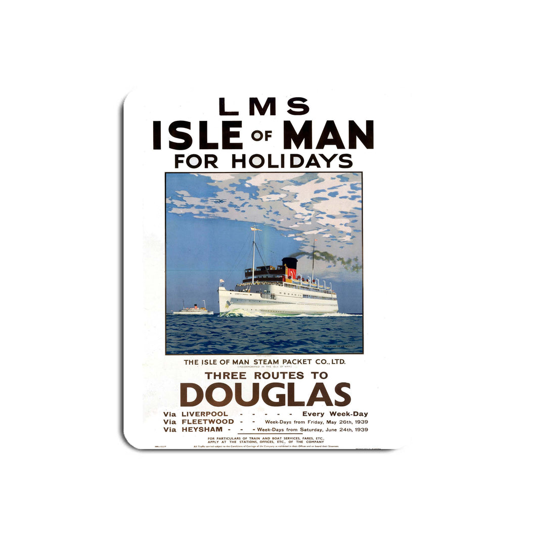 Isle Of Man For Holidays - Steam Packet, Routes to Douglas - Mouse Mat