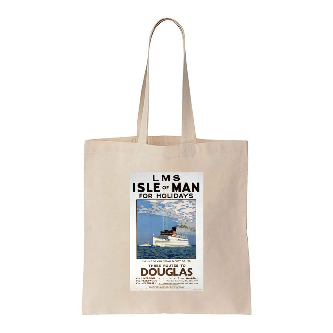Isle Of Man For Holidays - Steam Packet, Routes to Douglas - Canvas Tote Bag