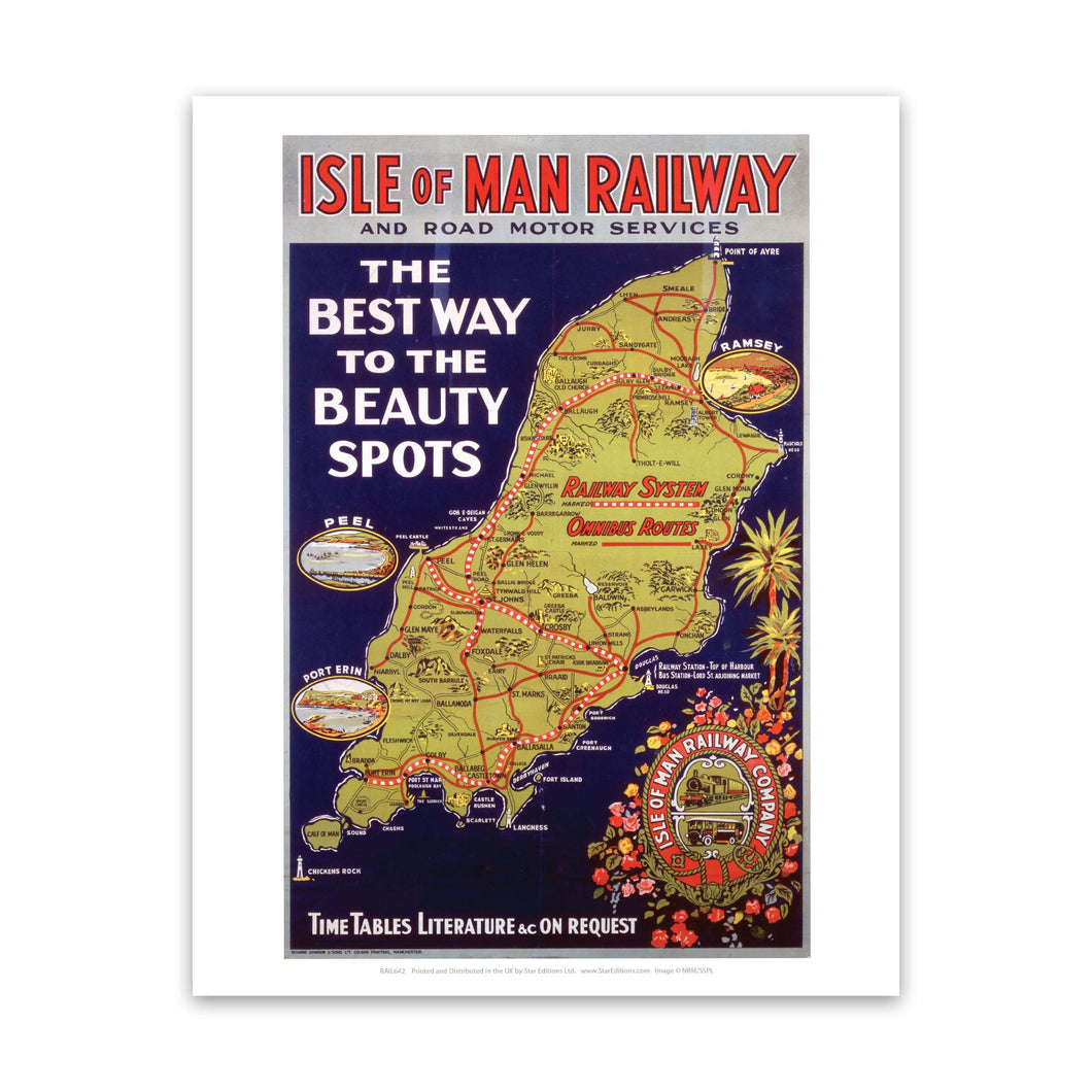 The Best Way to the Beauty Spots - Isle of Man Railway Art Print