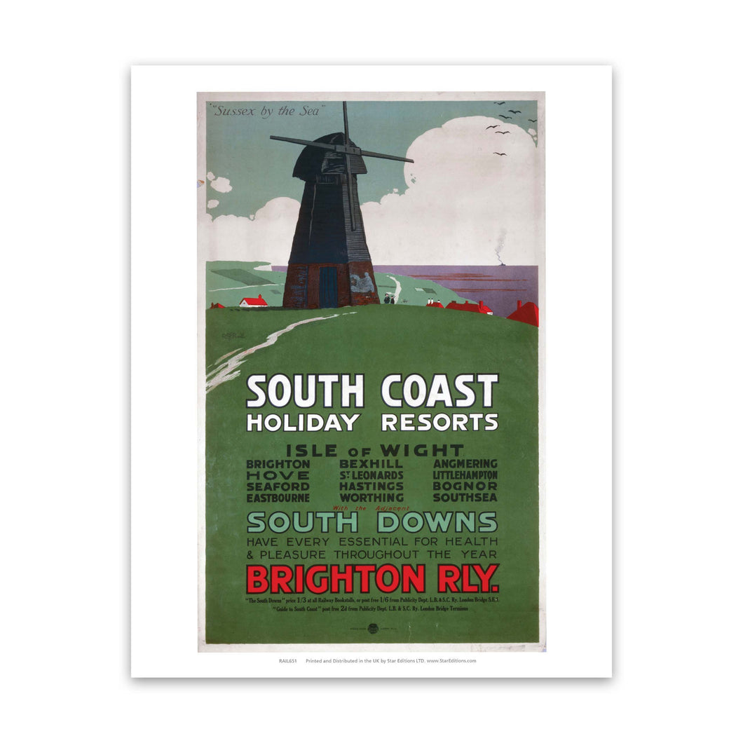 South Coast Holiday Resorts - Sussex by the Sea Art Print