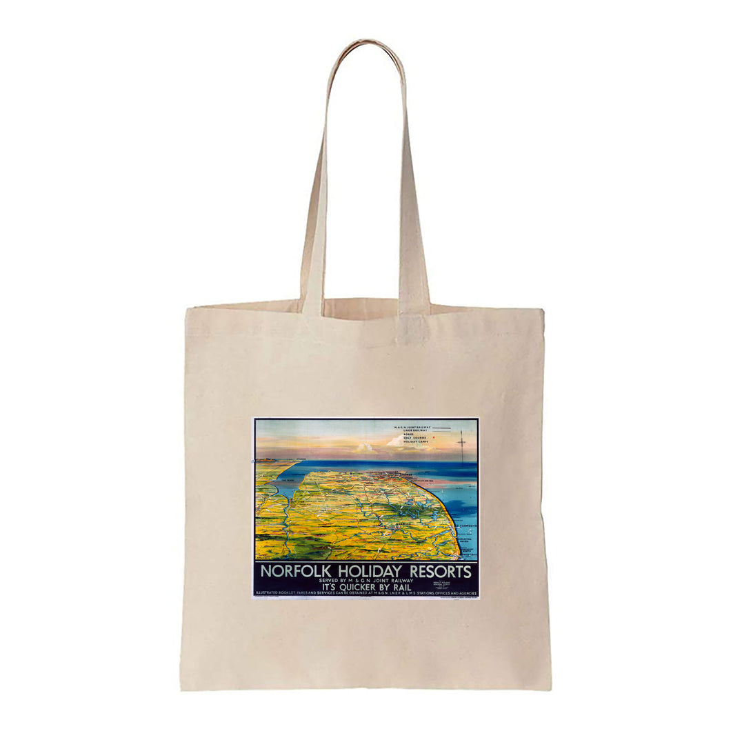 Norfolk Holiday Resorts Map - Canvas Tote Bag