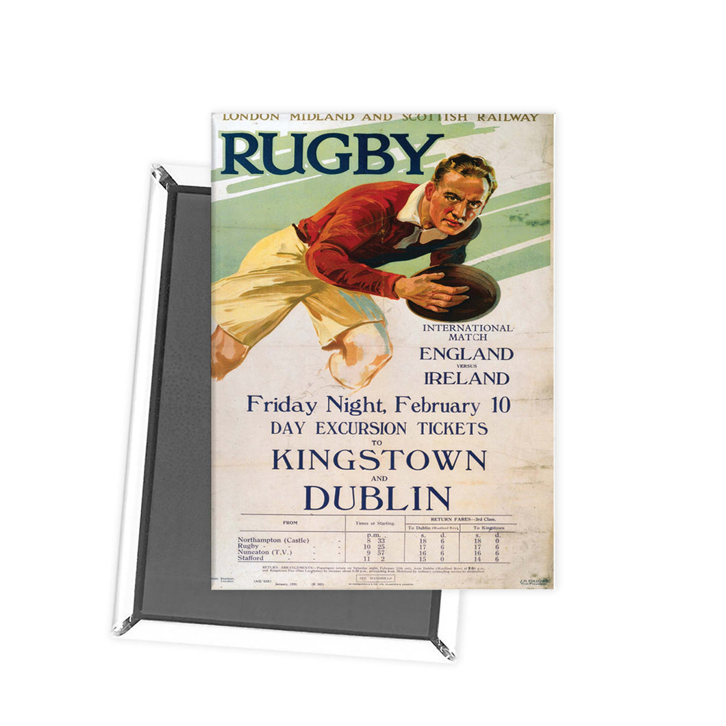 Rugby England Vs Ireland - Tickets to Kinstown and Dublin Fridge Magnet