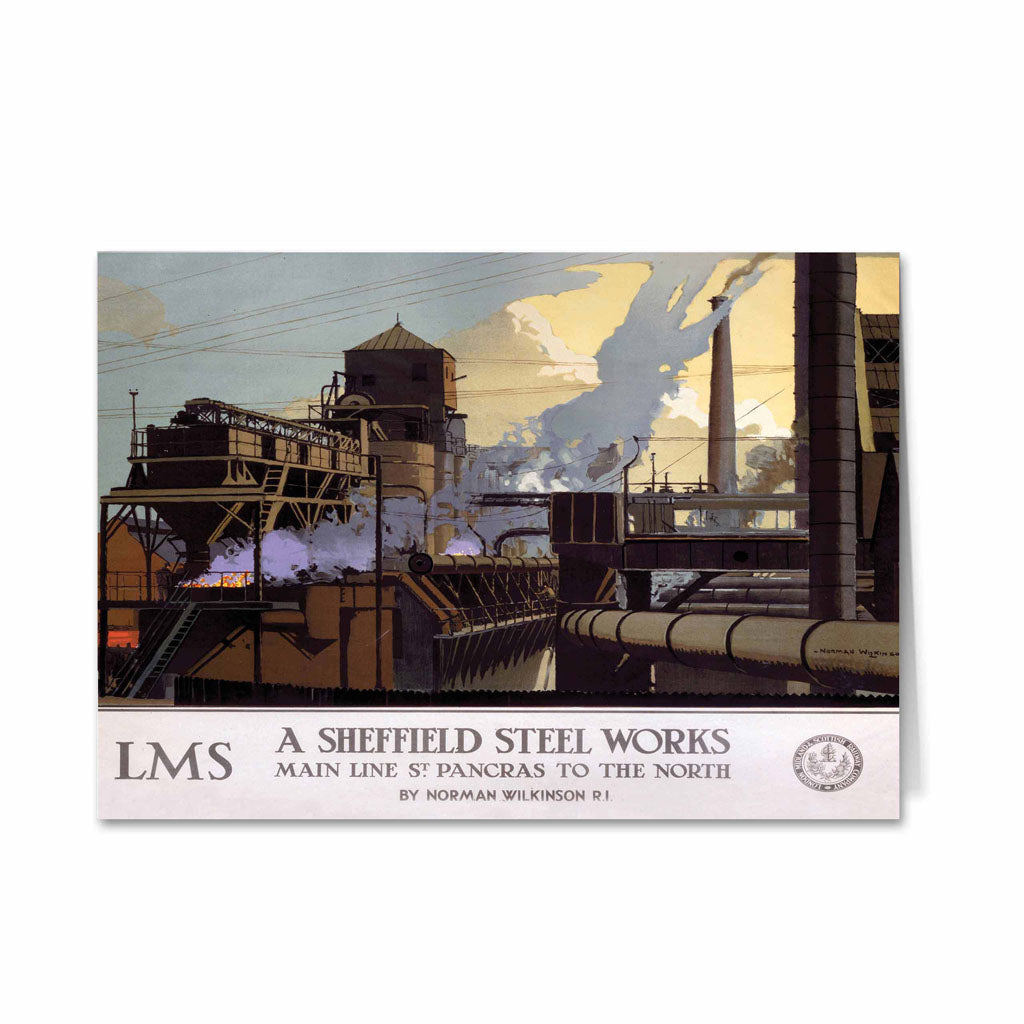 Sheffield Steel Works - Main line St Pancras to the North Greeting Card