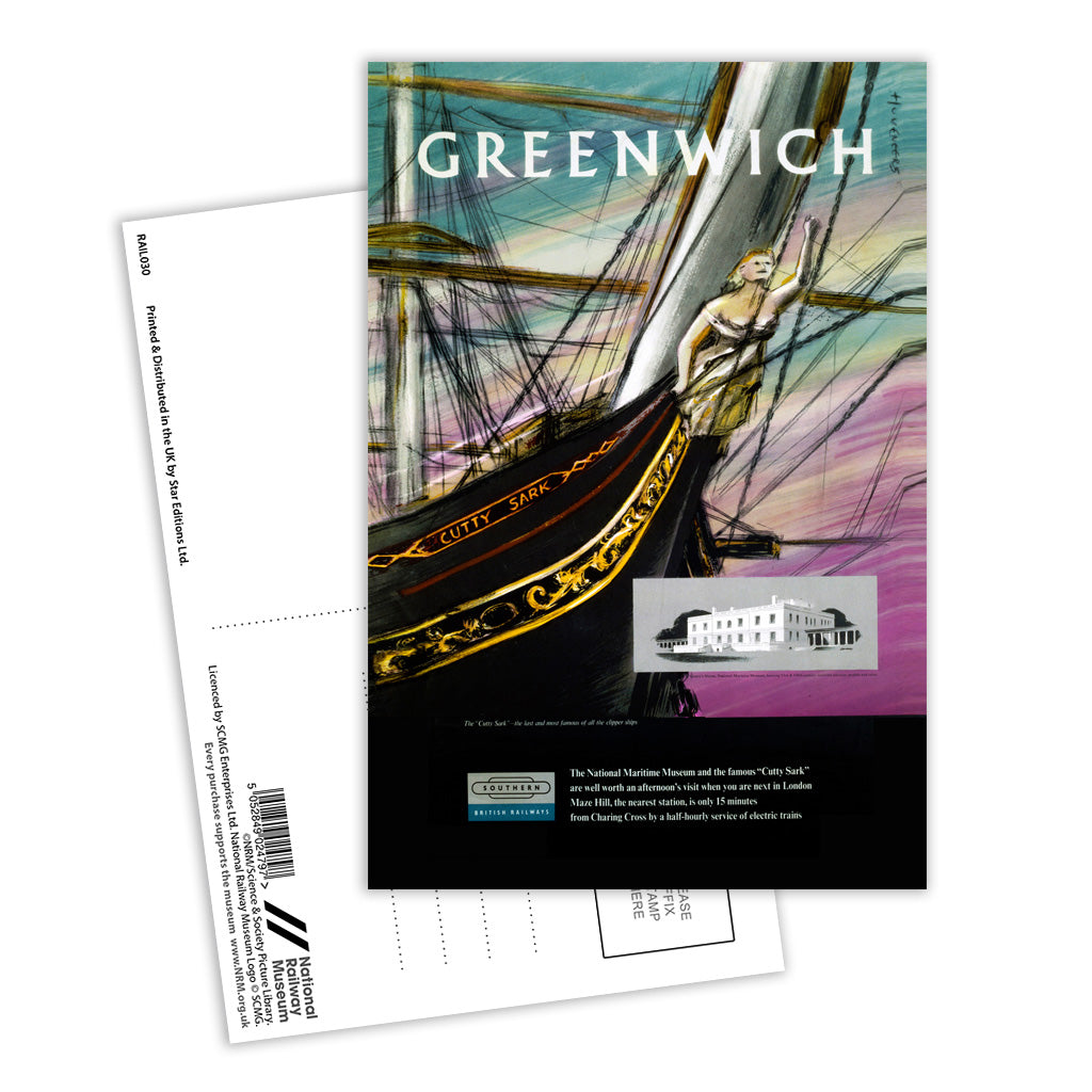 Greenwich - Cutty Sark Masthead Postcard Pack of 8