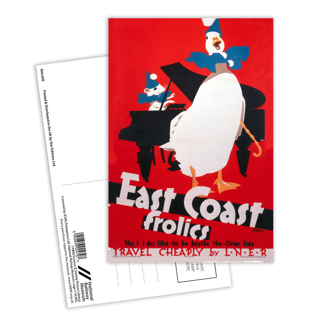 East Coast Frolics No 1 Postcard Pack of 8