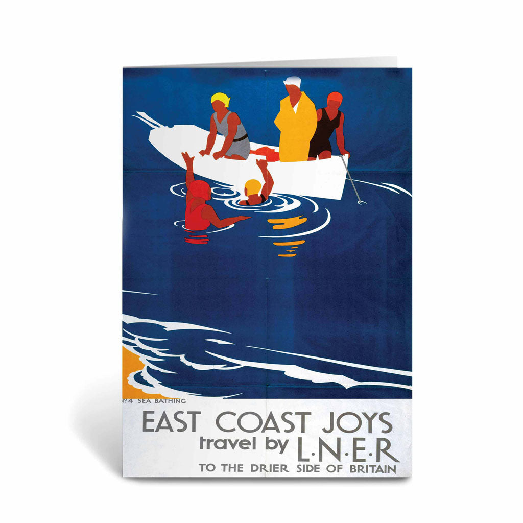 East Coast Joys - No 4 Sea Bathing Greeting Card