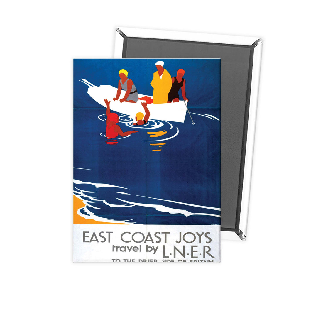 East Coast Joys - Rowing boat swimmers - RAIL690 Fridge Magnet
