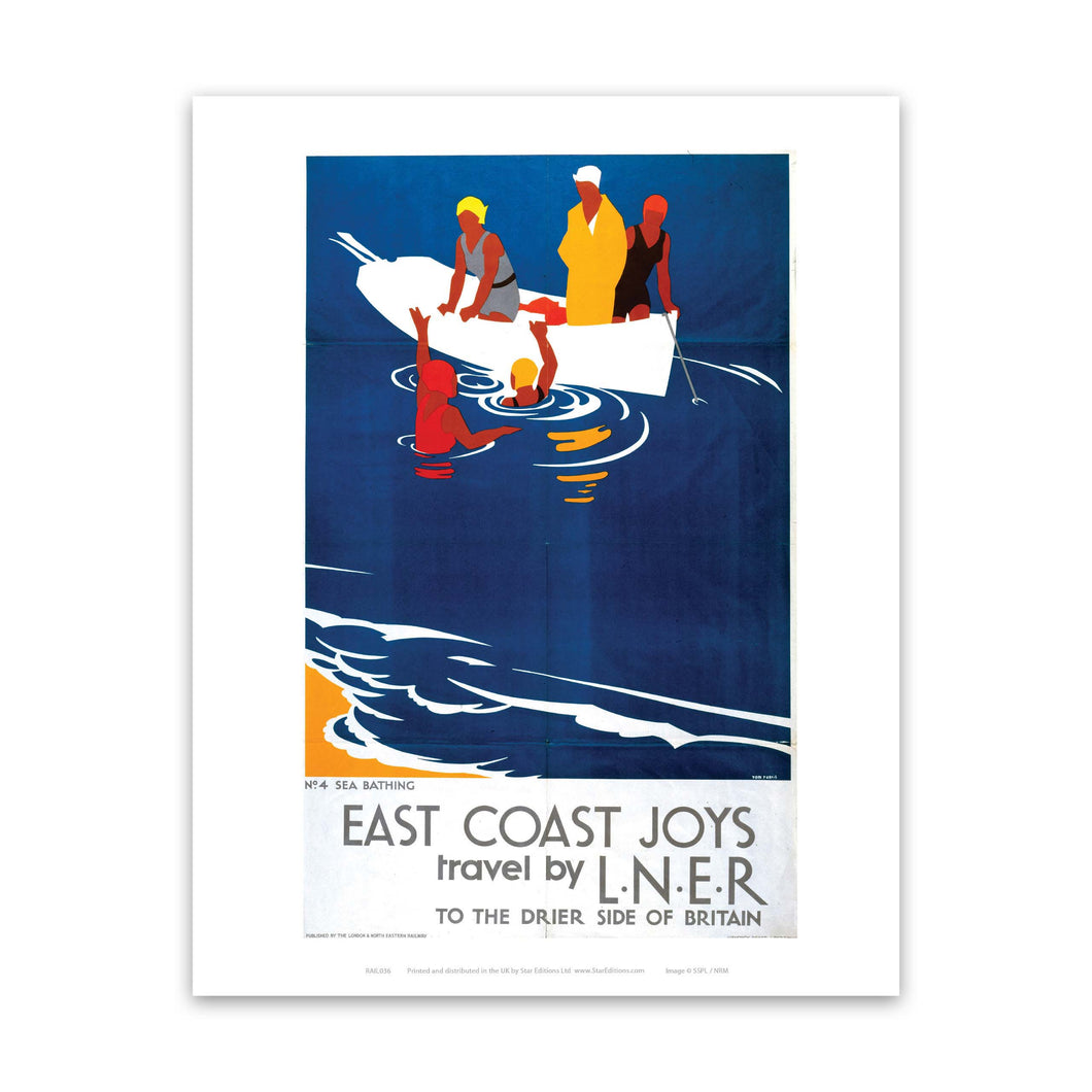 East Coast Joys - No 4 Sea Bathing Art Print