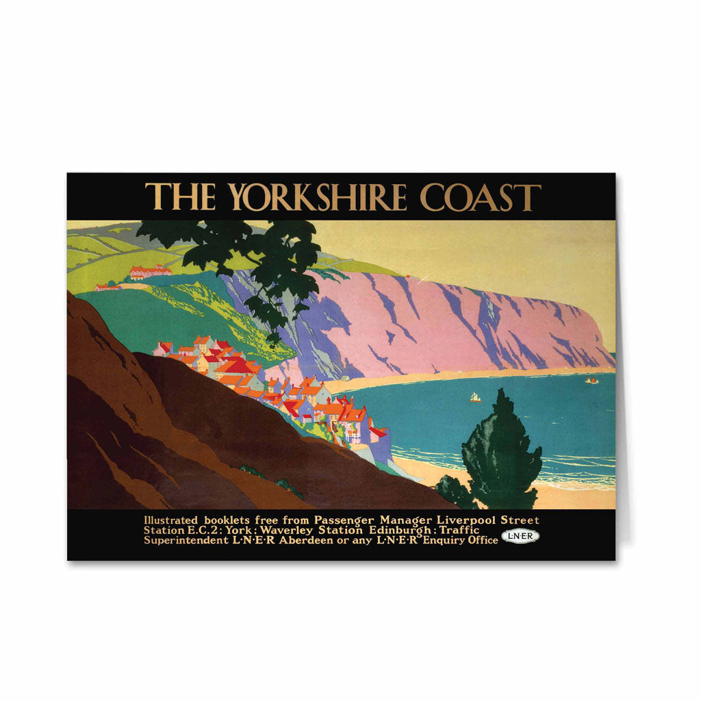 Yorkshire Coast - Hillside town on the coast Greeting Card