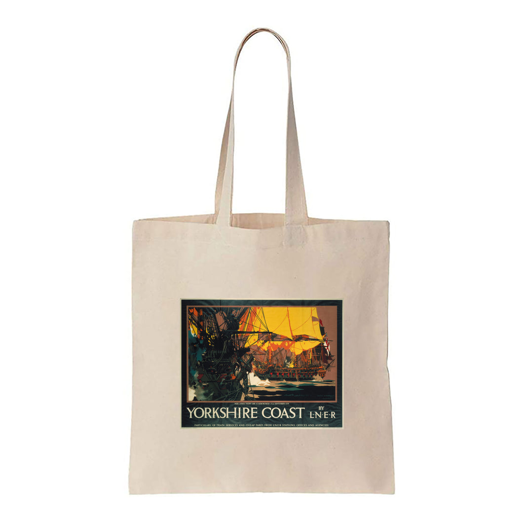 Yorkshire Coast - Paul Jones fights off Scarbough 23rd sept 1779 - Canvas Tote Bag