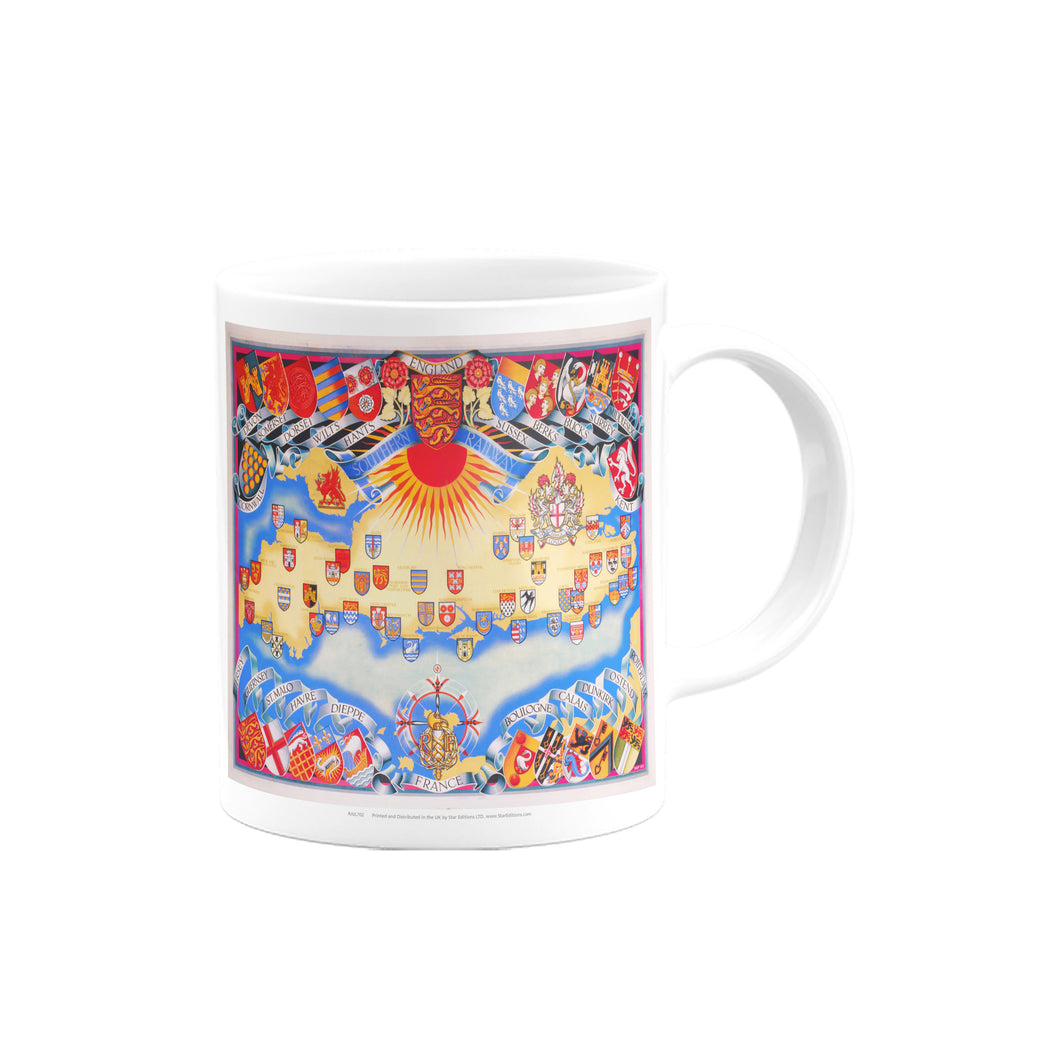 England and France map - Southern Railway Mug