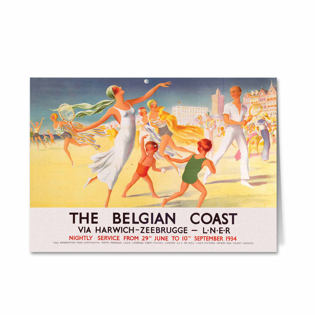 Belgian coast via harwich - Beach tennis Greeting Card