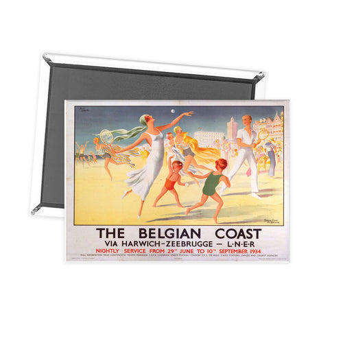 Belgian coast via harwich - Beach tennis Fridge Magnet