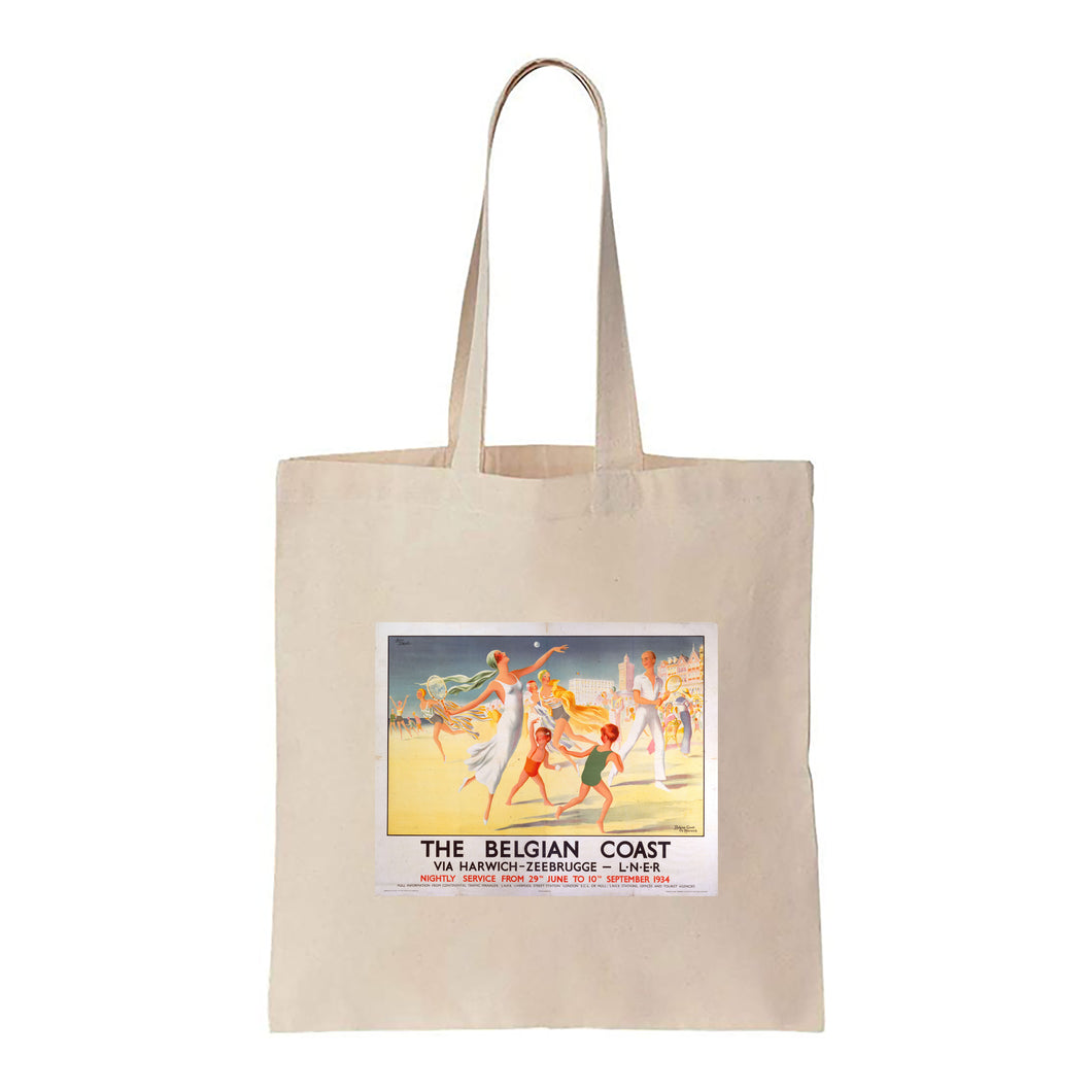 Belgian coast via harwich - Beach tennis - Canvas Tote Bag