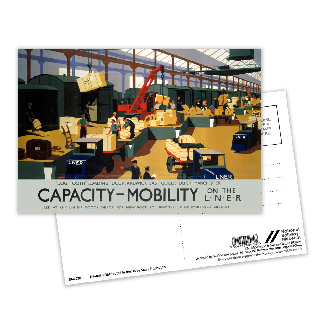 Capacity and Mobility - Dog tooth loading dock Postcard Pack of 8