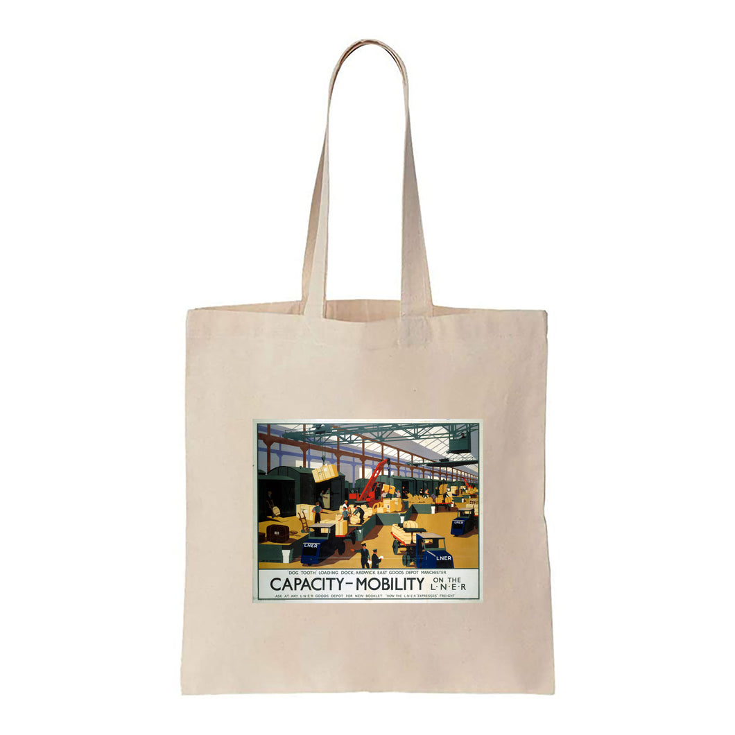 Capacity and Mobility - Dog tooth loading dock - Canvas Tote Bag