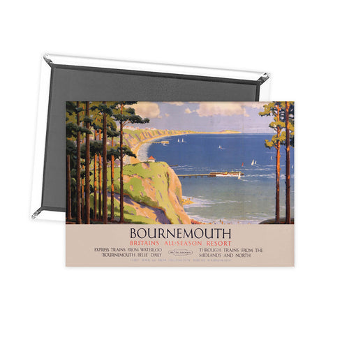 Bournemouth - Britains all season resort by British railway Fridge Magnet