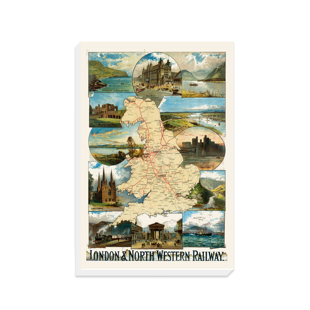 London and North Western Railway Map - Canvas