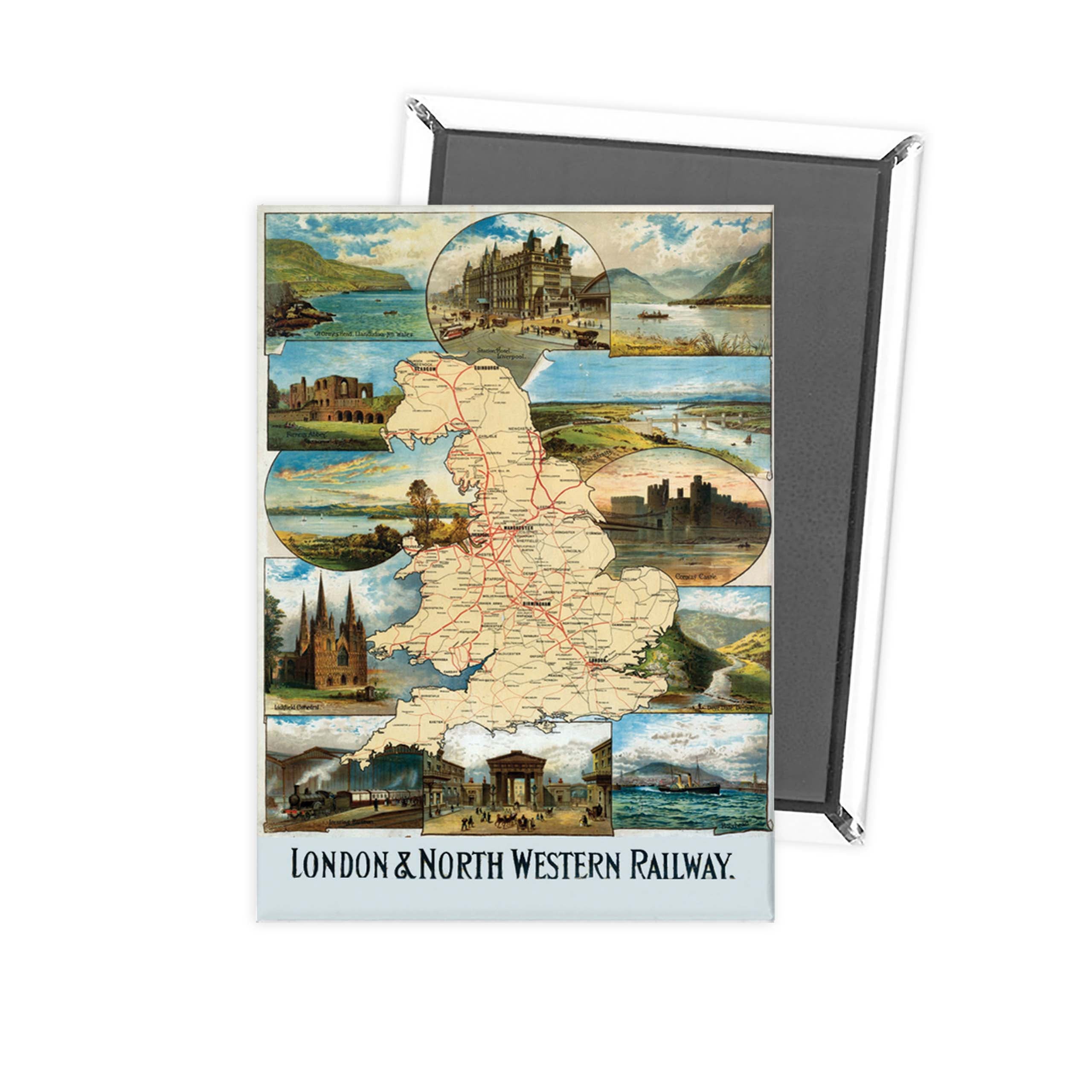 London and North Western Railway Map Magnet – Railway Posters