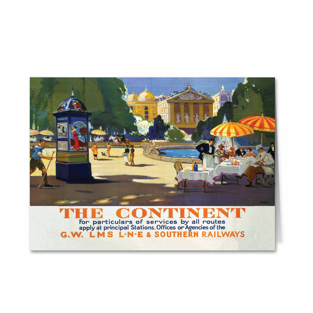 The Continent Fountain - GW LMS and Southern Greeting Card