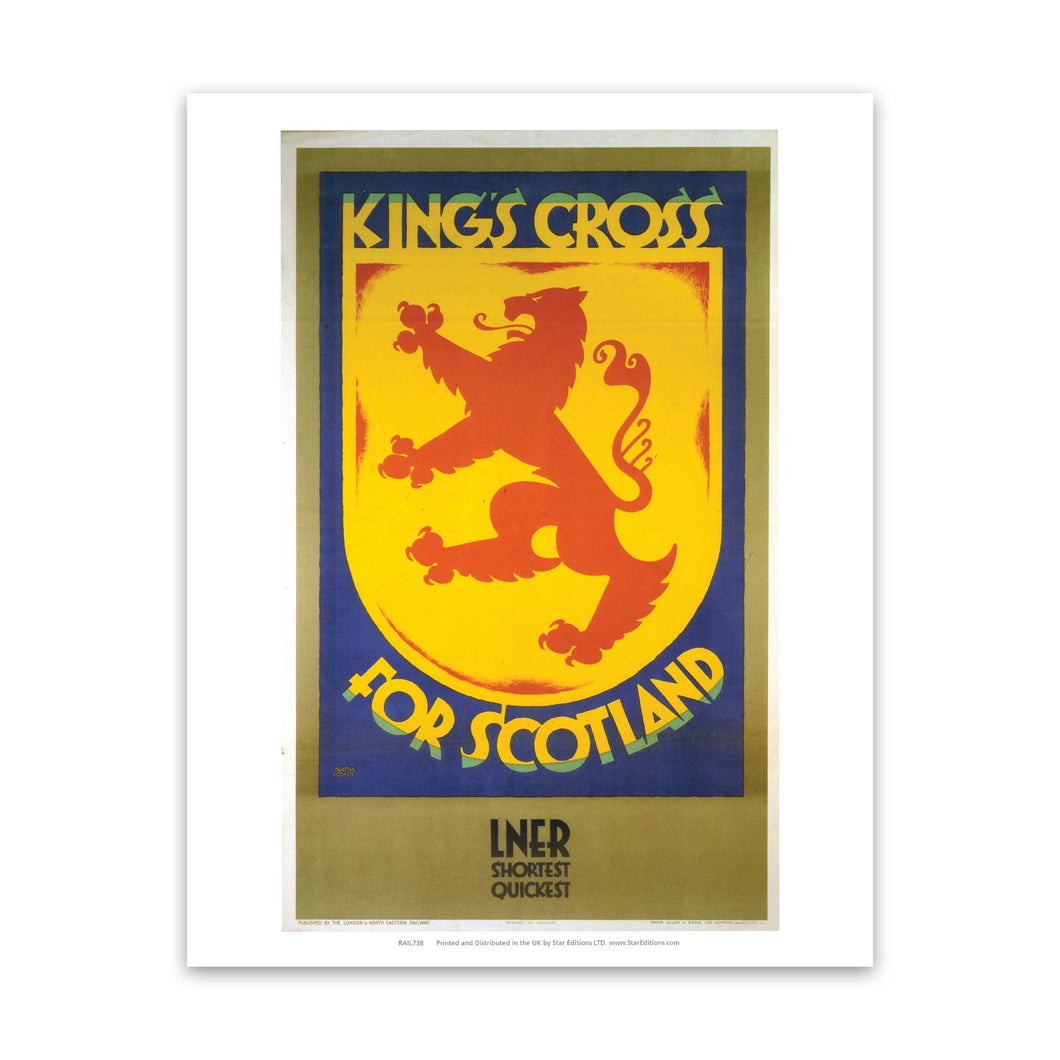 Kings cross for scotland shield LNER poster Art Print