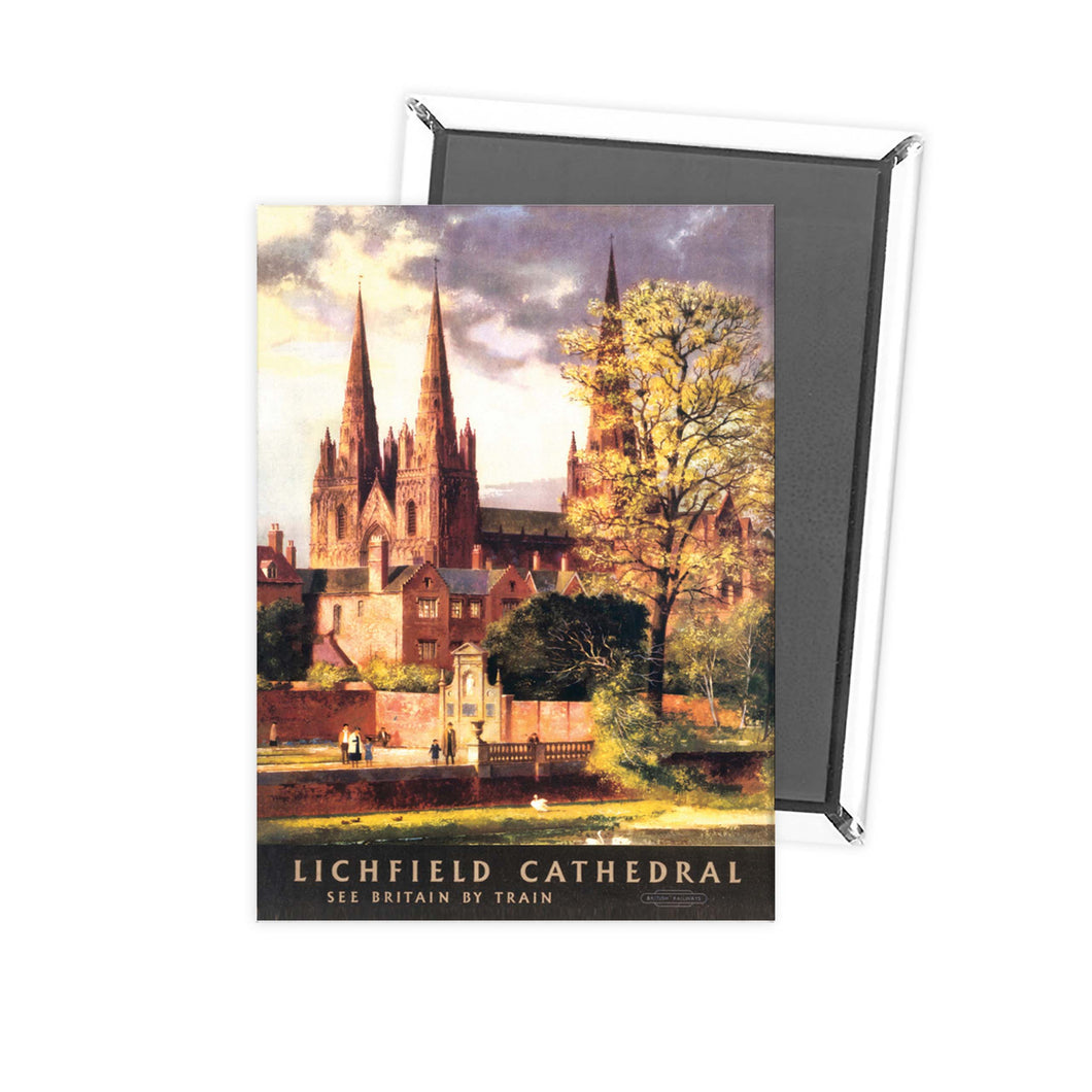Lichfield Cathedral - See britain by train Fridge Magnet