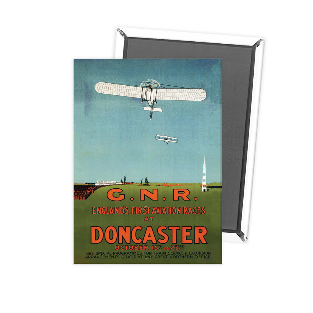 Englands First Aviation Races at Doncaster - GNR Fridge Magnet