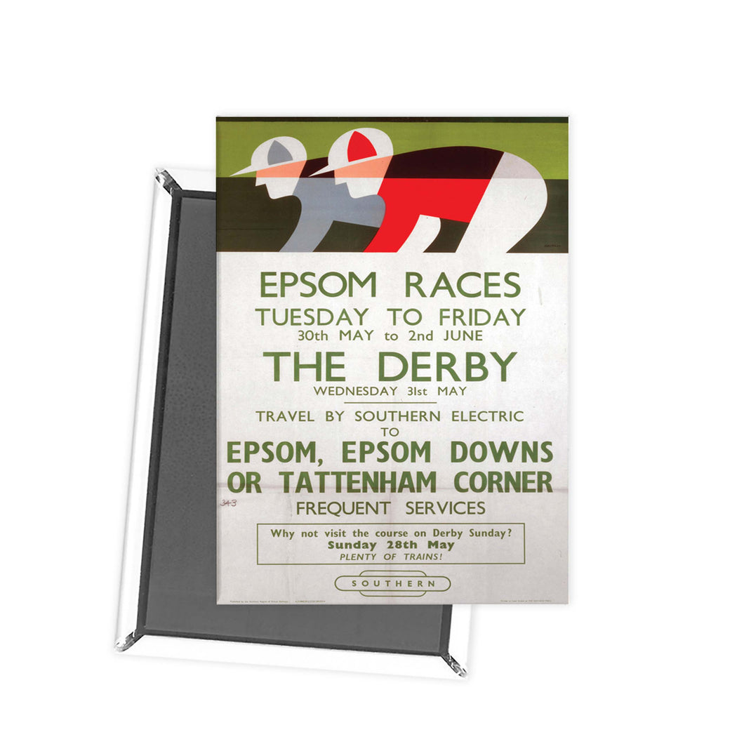 Epsom Races - The Derby Wednesday 31st May 2 jockeys Fridge Magnet