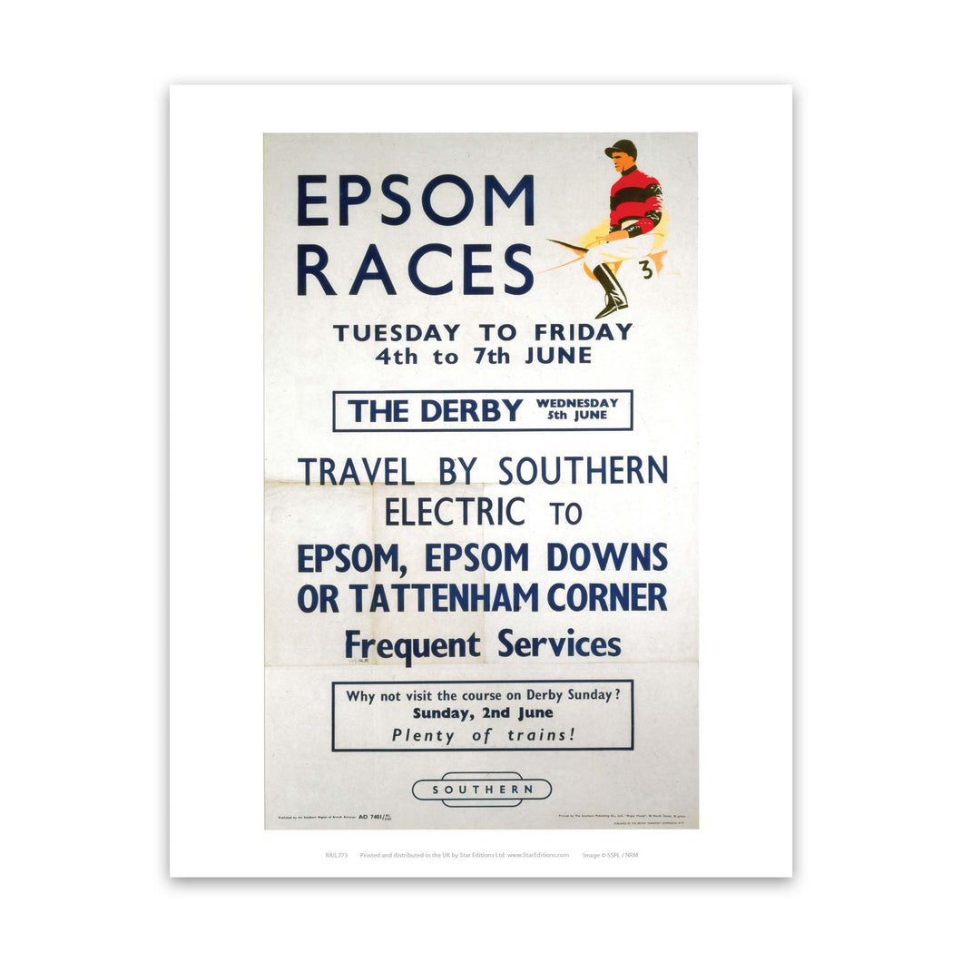 Epson Races - Travel By Southern Electric Art Print